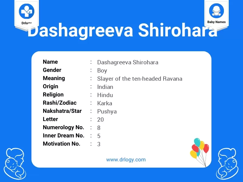 Dashagreeva Shirohara Name Meaning